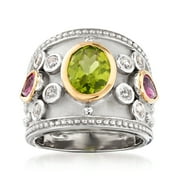 ROSS-SIMONS 4.20 ct. t.w. Multi-Gemstone Ring in Sterling Silver and 14kt Yellow Gold, Women's, Adult