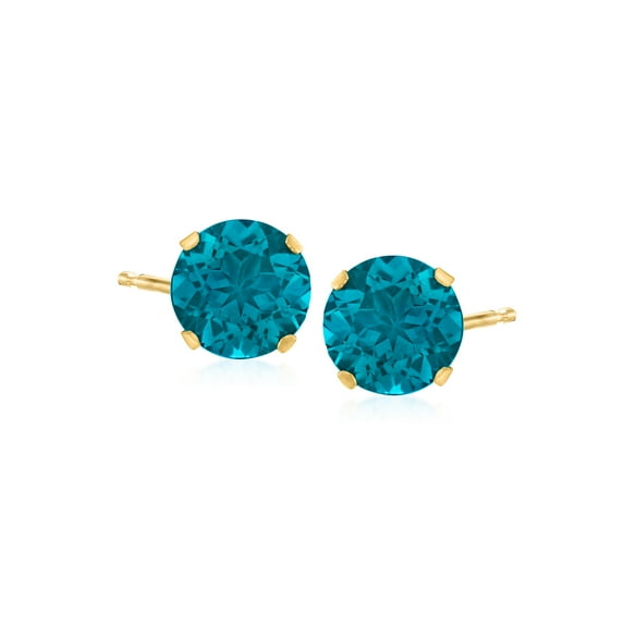 Ross-Simons 4.50 ct. t.w. London Blue Topaz Martini Stud Earrings in 14kt Yellow Gold, Women's, Adult