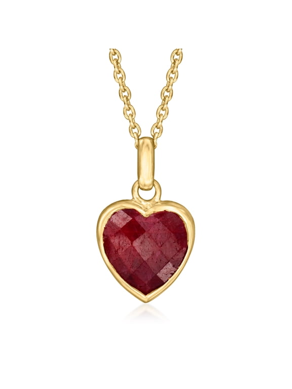 4.60 Carat Ruby Pendant Necklace in 18kt Gold Over Sterling, Women's, Adult