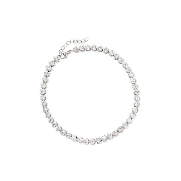 Ross-Simons 4.70 ct. t.w. CZ Anklet in Sterling Silver, Women's, Adult