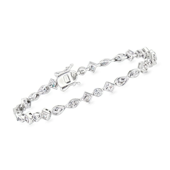 Ross-Simons 4.80 ct. t.w. Multi-Shaped CZ Bracelet in Sterling Silver, Women's, Adult