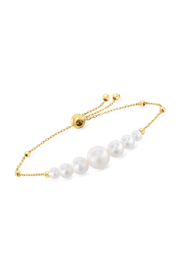 4-9.5mm Cultured Pearl Bolo Bracelet in 14kt Yellow Gold, Women's, Adult