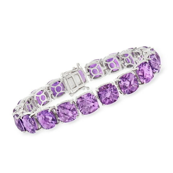 Ross-Simons 45.00 ct. t.w. Amethyst Tennis Bracelet in Sterling Silver, Women's, Adult