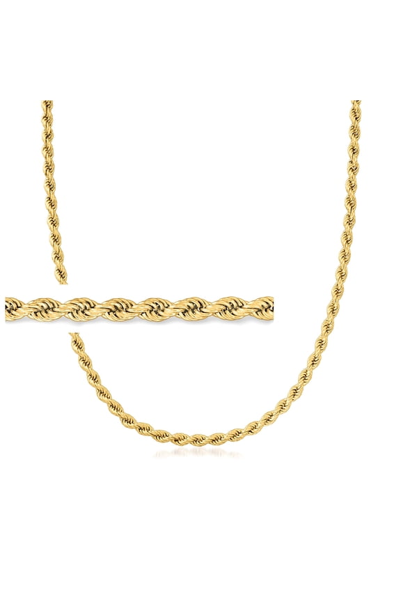 4mm 18kt Gold Over Sterling Rope-Chain Necklace, Women's, Adult
