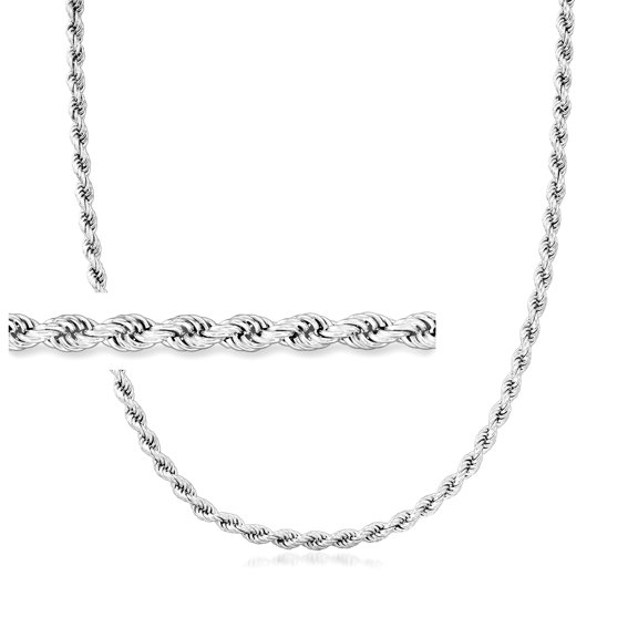 Ross-Simons 4mm Sterling Silver Rope-Chain Necklace, Women's, Adult