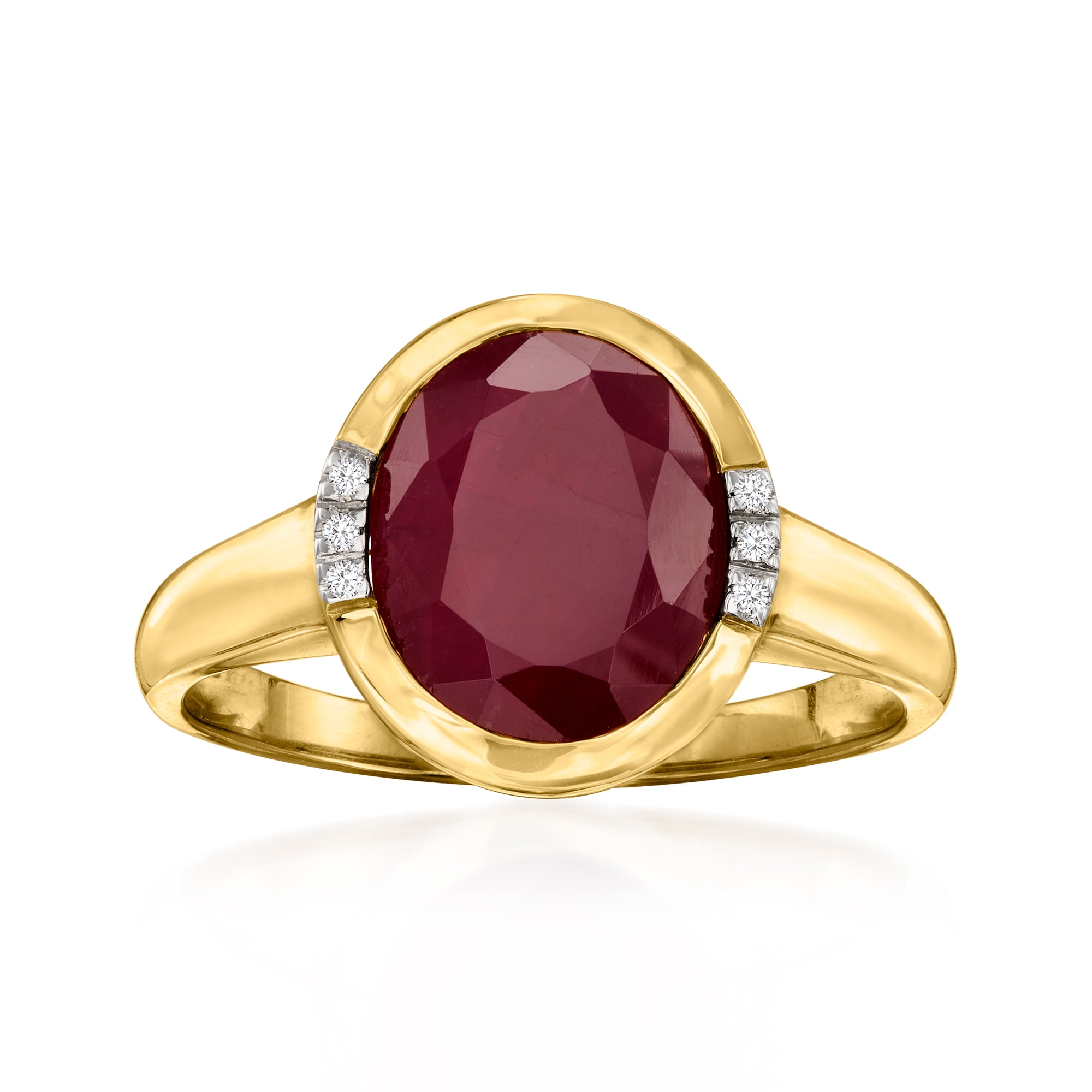 Ross-Simons 5.00 Carat Ruby Ring With Diamond Accents in