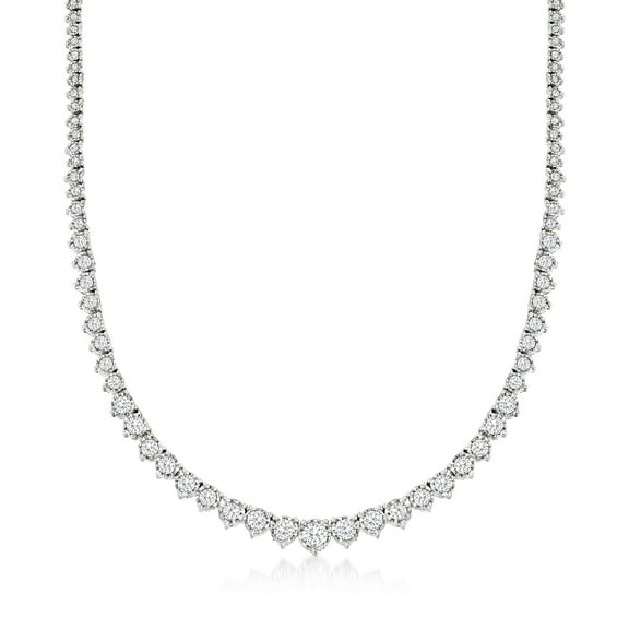 Ross-Simons 5.00 ct. t.w. Diamond Graduated Tennis Necklace in Sterling Silver, Women's, Adult