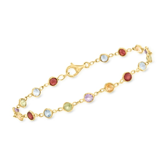 Ross-Simons 5.00 ct. t.w. Multi-Gemstone Bracelet in 14kt Gold Over Sterling, Women's, Adult