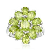 Ross-Simons 5.00 ct. t.w. Peridot Cluster Ring in Sterling Silver, Women's, Adult