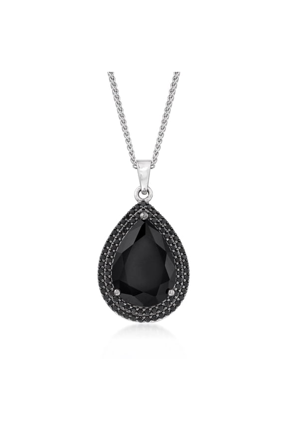 5.20 ct. t.w. Black Spinel Pendant Necklace in Sterling Silver, Women's, Adult