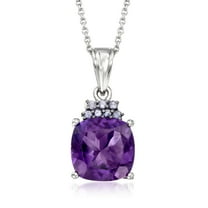 Ross-Simons 5.25 Carat Amethyst and .20 ct. t.w. Tanzanite Pendant Necklace in Sterling Silver, Women's, Adult