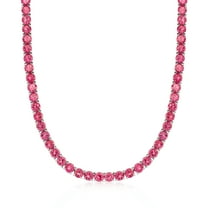 Ross-Simons 50.00 ct. t.w. Pink Topaz Tennis Necklace in Sterling Silver, Women's, Adult