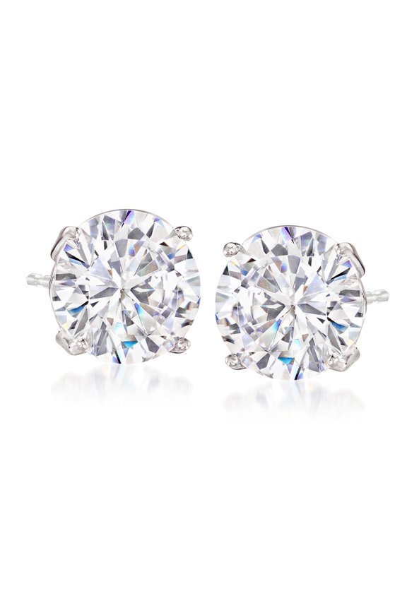 6.00 ct. t.w. CZ Stud Earrings in 14kt White Gold, Women's, Adult