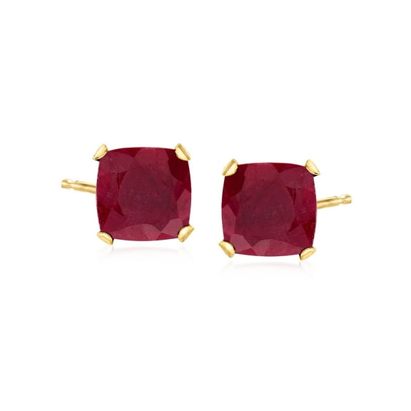 Ross-Simons 6.00 ct. t.w. Ruby Martini Stud Earrings in 14kt Yellow Gold, Women's, Adult