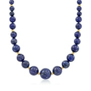 Ross-Simons 6-13mm Lapis Bead Graduated Necklace With 14kt Yellow Gold, Women's, Adult