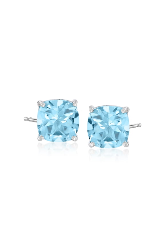 6.25 ct. t.w. Sky Blue Topaz Stud Earrings in Sterling Silver, Women's, Adult