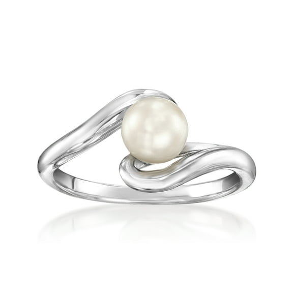 Ross-Simons 6-6.5mm Cultured Pearl Swirl Ring in Sterling Silver, Women's, Adult