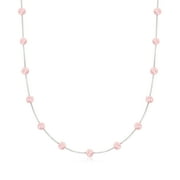 ROSS-SIMONS 6-6.5mm Pink Cultured Pearl Station Necklace in Sterling Silver, Women's, Adult