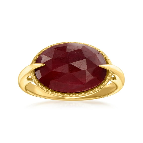 Ross-Simons 7.00 Carat Ruby Ring in 18kt Gold Over Sterling, Women's, Adult