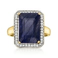 thumbnail image 1 of Ross-Simons 7.00 Carat Sapphire and .20 ct. t.w. Diamond Ring in 14kt Yellow Gold, Women's, Adult, 1 of 6