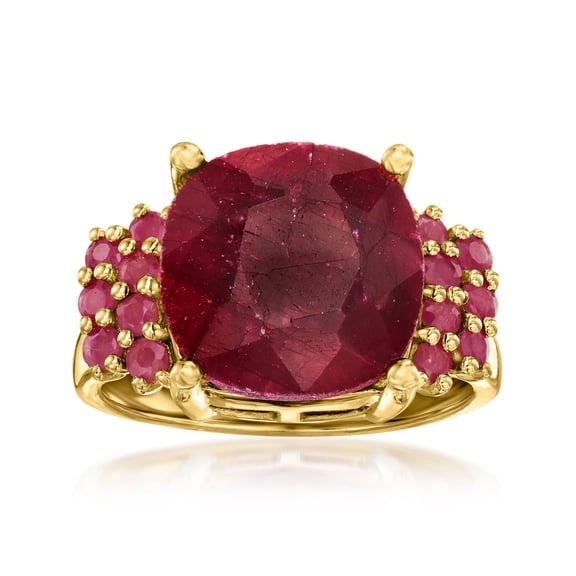 Ross-Simons 7.10 ct. t.w. Ruby Ring in 18kt Gold Over Sterling, Women's, Adult