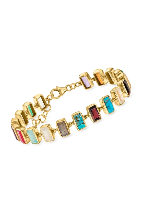 7.20 ct. t.w. Multi-Gemstone Bracelet in 18kt Gold Over Sterling, Women's, Adult