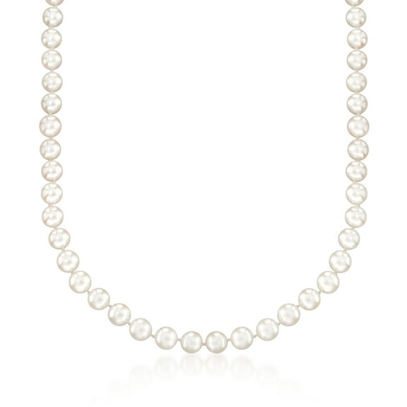 Ross-Simons 7-7.5mm Cultured Akoya Pearl Necklace With 18kt White Gold, Women's, Adult