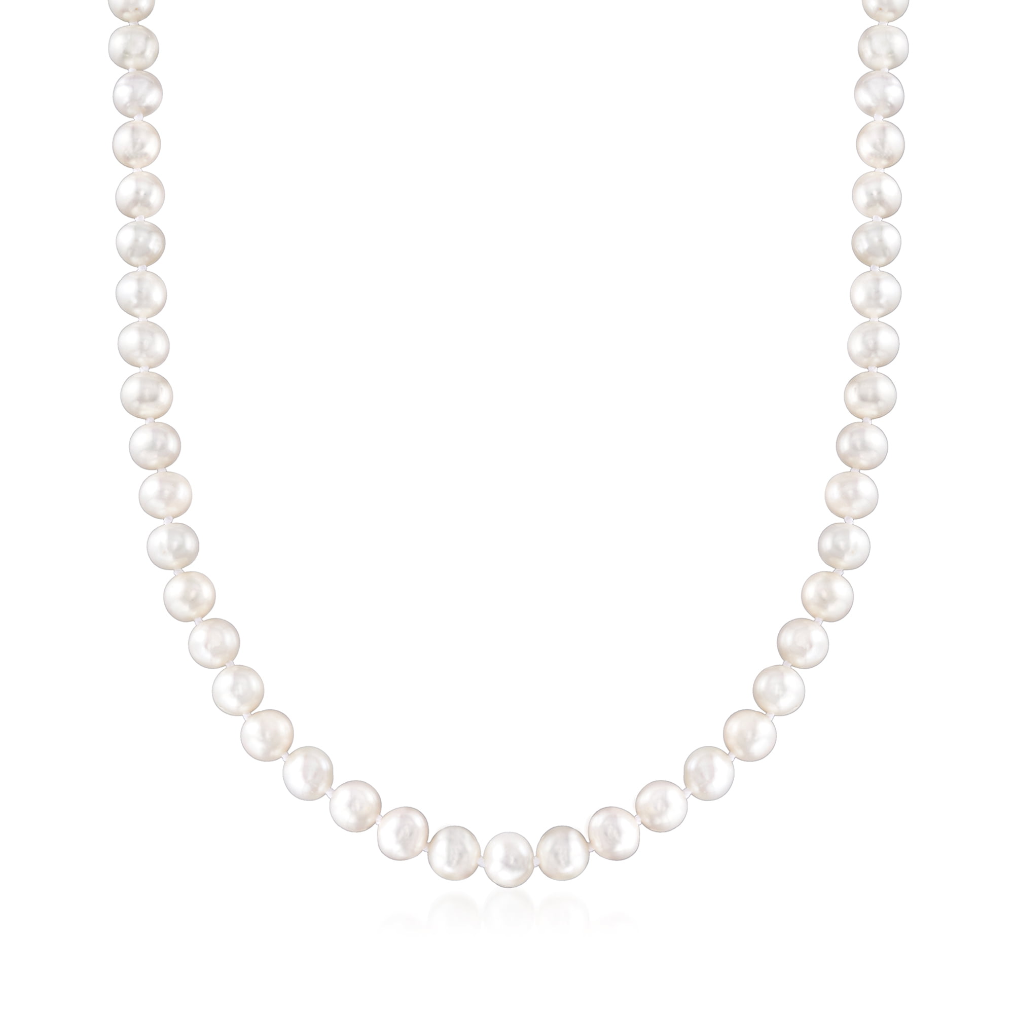 Ross-Simons 7-8mm Cultured Pearl Necklace With Sterling Silver Magnetic Clasp, Women's, Adult