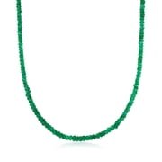 Ross-Simons 70.00 ct. t.w. Emerald Bead Necklace in 14kt Yellow Gold With Magnetic Clasp, Womens, Adult