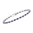 thumbnail image 1 of Ross-Simons 8.40 ct. t.w. Sapphire Bracelet With Diamonds in Sterling Silver, Women's, Adult, 1 of 5