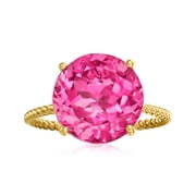 Ross-Simons 8.25 Carat Pink Topaz Twist Rope Ring in 14kt Yellow Gold, Womens, Adult