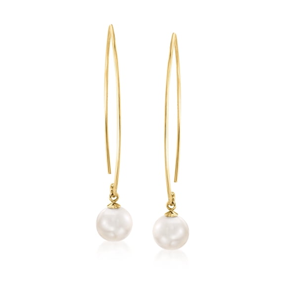 Ross-Simons 8-8.5mm Shell Pearl Drop Earrings in 18kt Gold Over Sterling, Women's, Adult