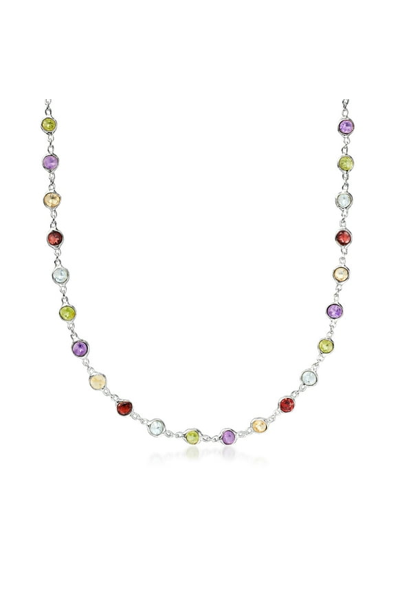 8.85 ct. t.w. Multi-Stone Necklace in Sterling Silver, Women's, Adult