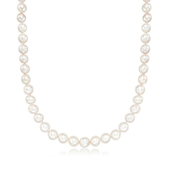 Ross-Simons 8-9mm Cultured Pearl Necklace With Sterling Silver, Women's, Adult