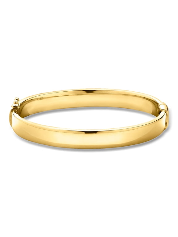8mm 14kt Yellow Gold-Plated Bangle Bracelet, Women's, Adult