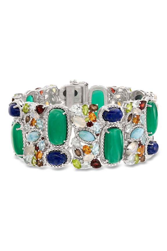 95.00 ct. t.w. Multi-Gem Bracelet in Sterling Silver, Women's, Adult