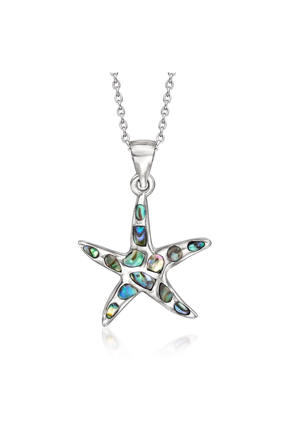 Abalone Shell Pendant Necklace in Sterling Silver, Women's, Adult