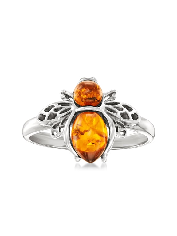 Amber Bumblebee Ring in Sterling Silver, Women's, Adult