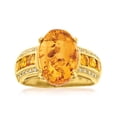 thumbnail image 1 of Ross-Simons Amber Ring With .50 ct. t.w. Citrines With White Topaz in 18kt Gold Over Sterling, Women's, Adult, 1 of 5