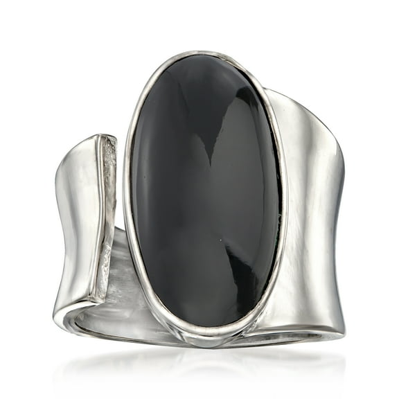 Ross-Simons Black Onyx Wrap Ring in Sterling Silver, Women's, Adult