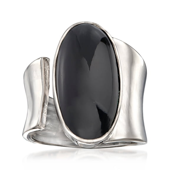 Ross-Simons Black Onyx Wrap Ring in Sterling Silver, Women's, Adult