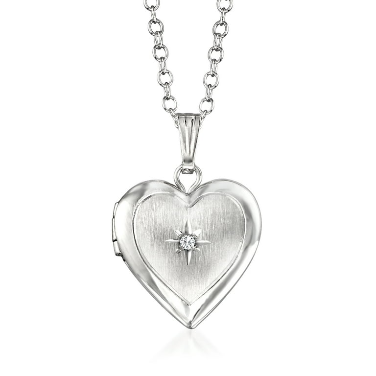 Diamond Accent Heart Locket Pendant in Sterling Silver