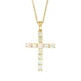 thumbnail image 1 of Ross-Simons Ethiopian Opal Cross Pendant Necklace in 18kt Gold Over Sterling, Women's, Adult, 1 of 5