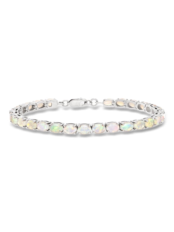 Ethiopian Opal Tennis Bracelet in Sterling Silver, Women's, Adult