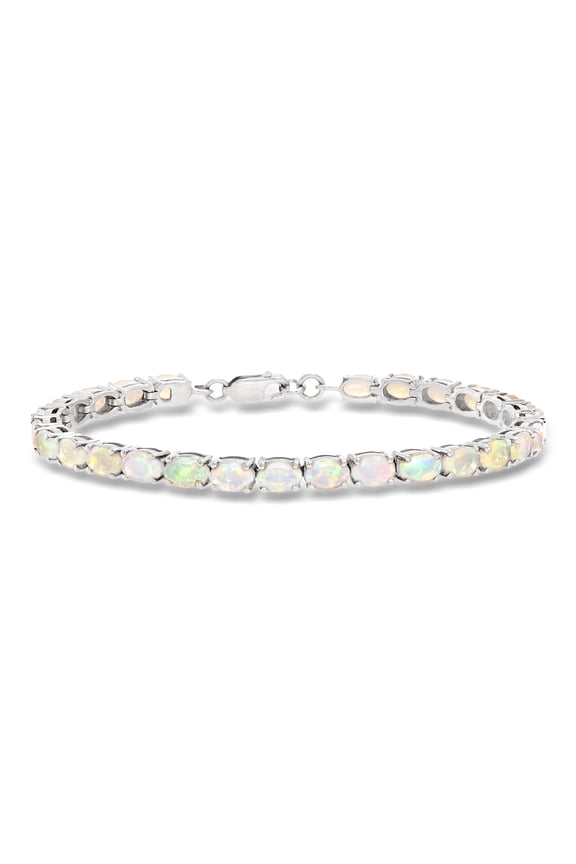 Ethiopian Opal Tennis Bracelet in Sterling Silver, Women's, Adult