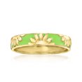 RossSimons Green Enamel Floral Eternity Band in 18kt Gold Over