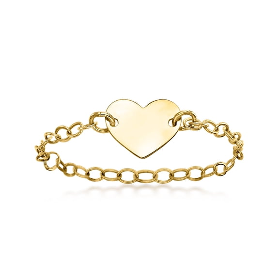 Ross-Simons Italian 10kt Yellow Gold Heart Cable-Chain Ring, Women's, Adult