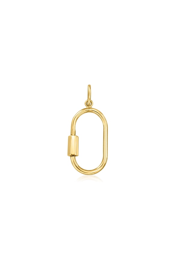 Pure Collection by Ross-Simons Italian 10kt Yellow Gold Oval Carabiner Pendant, Women's, Adult
