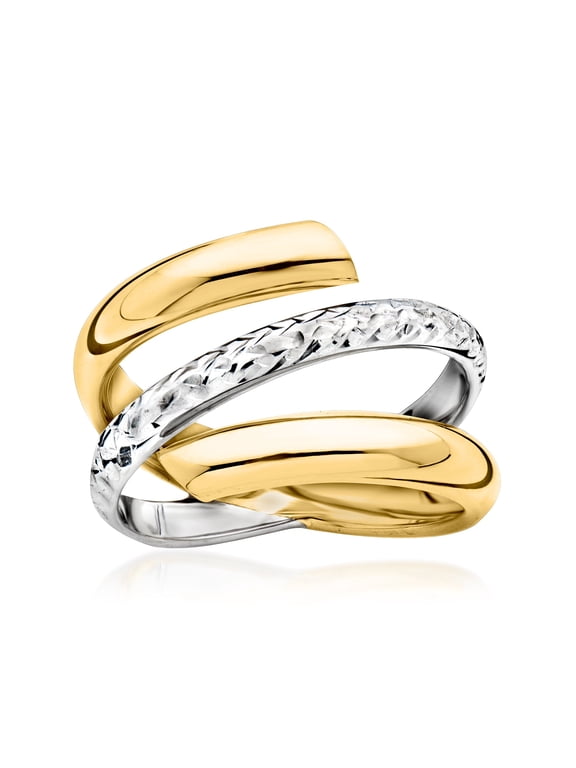 Italian 14kt 2-Tone Gold Spiral Ring, Women's, Adult