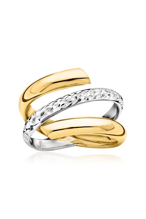 Italian 14kt 2-Tone Gold Spiral Ring, Women's, Adult